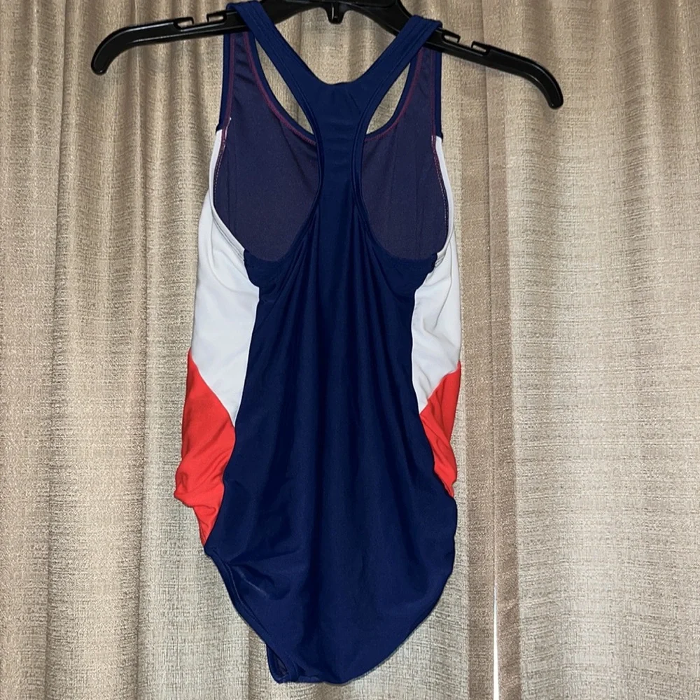 Speedo Infinity Splice One Piece Swimsuit Girls XL Red Blue White Racerback